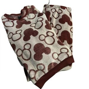 Disney Mickey Maroon and Cream Polka Dot matching soft pajama/lounge set size-xl